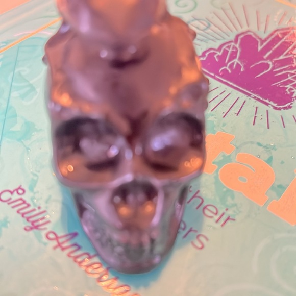 Black Obsidian Skull w/ frog Protection Crystal. - Picture 6 of 7